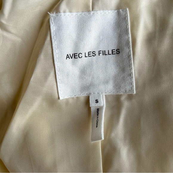 Avec Les Filles Faux Vegan Leather Crop Blazer Jacket Size S - Picture 3 of 5